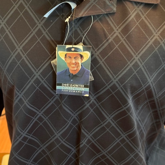 NWT Jos. A. Bank Men’s Leadbetter Golf Performance Polo Shirt Black Plaid XL - Picture 4 of 14